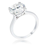5Ct Rhodium Britney Round Solitaire Engagement Ring - JGI - Flyclothing LLC