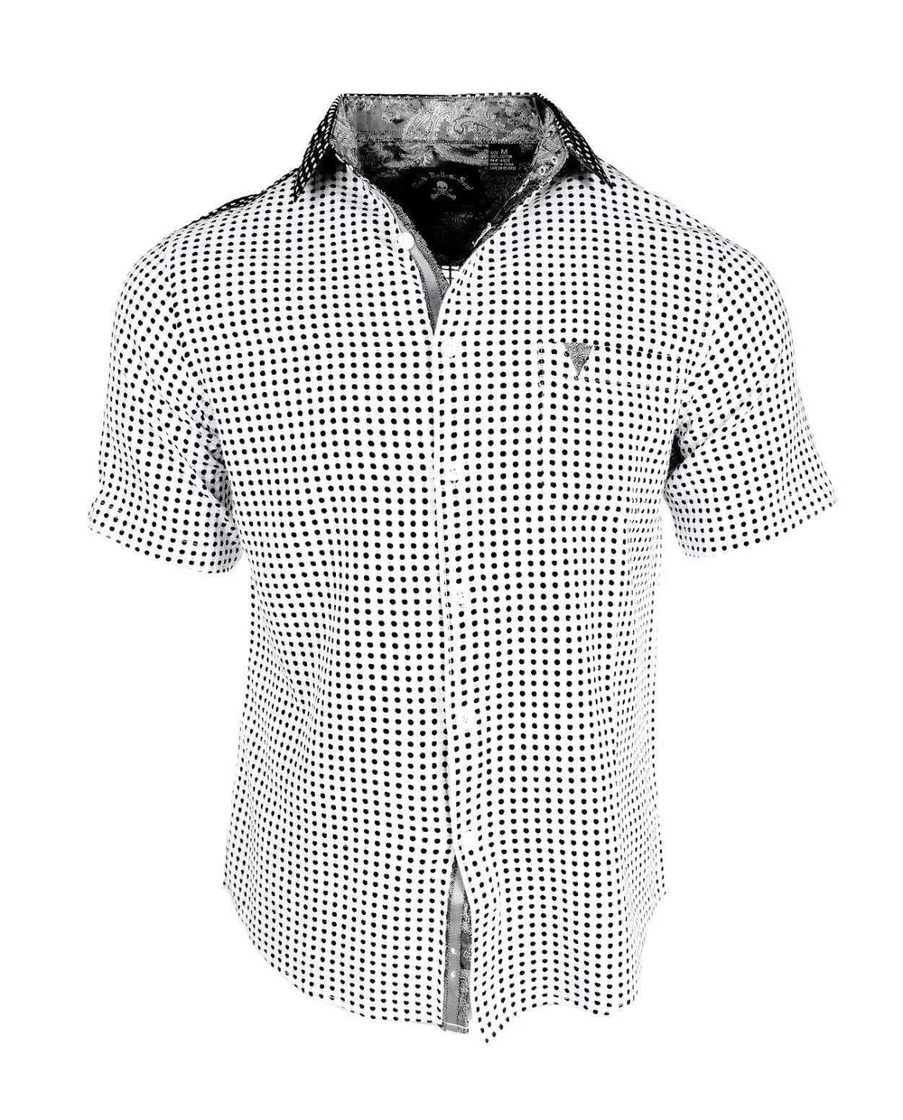 English Heroes S/S GAMBLING POLKA DOT BLUES WHITE - Rock Roll N Soul Clothing - Flyclothing LLC