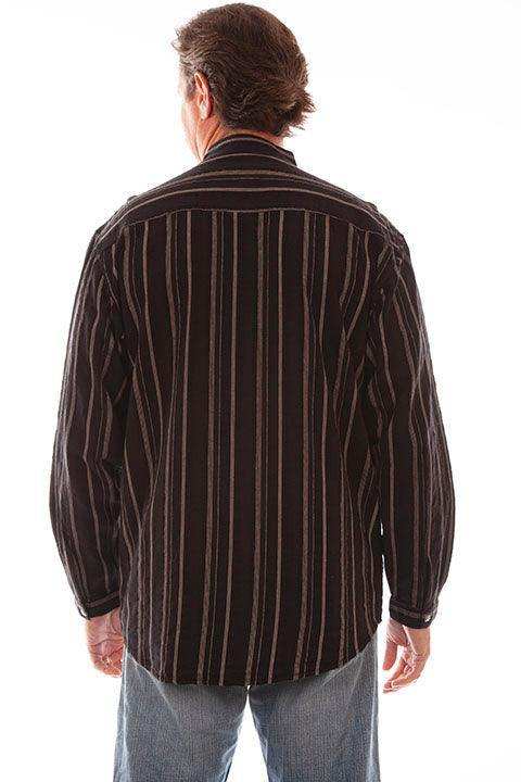 Scully BLACK DOBBY STRIPE SHIRT - Scully Leather - Flyclothing LLC