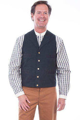 Scully Leather Black Canvas Mens Vest - Scully Leather - Flyclothing LLC