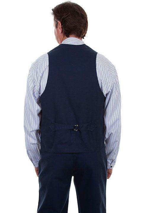 Scully Leather Navy Canvas Mens Vest - Scully Leather - Flyclothing LLC