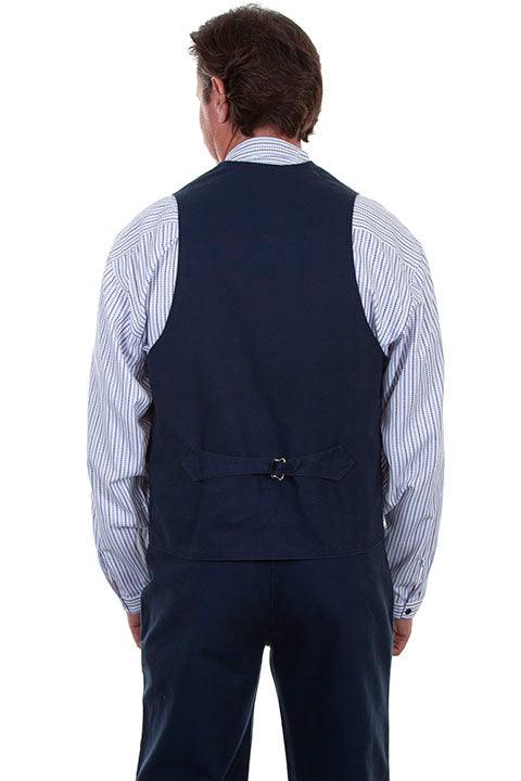 Scully Leather Navy Canvas Mens Vest - Flyclothing LLC