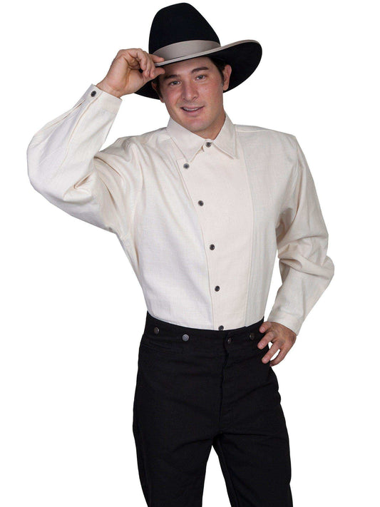 Scully NATURAL OSNABURG BUTTON FRONT SHIRT - Scully Leather - Flyclothing LLC