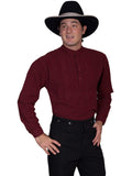 Scully BURGUNDY SHIRT W/PAISLEY INSET BIB - Scully Leather - Flyclothing LLC