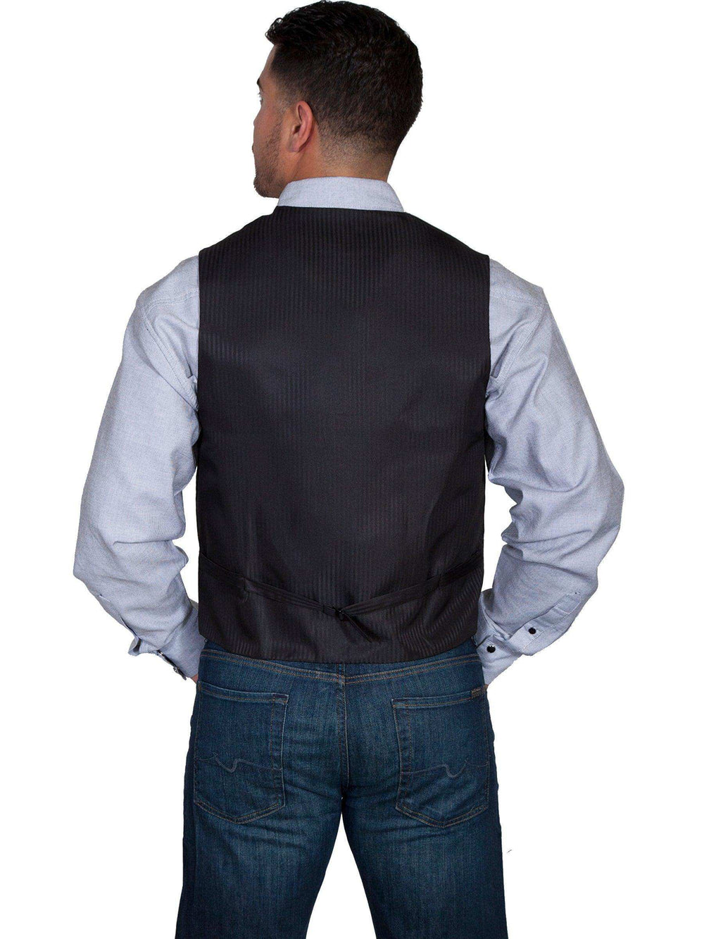 Scully BLACK NO LAPEL DIAMOND DOT VEST - Scully Leather - Flyclothing LLC