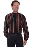 Scully BLACK STRIPE BUTTON FRONT W/BAND COLLAR - Scully Leather - Flyclothing LLC