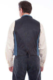Scully Leather Blue Herringbone Point Bottom Vest - Scully Leather - Flyclothing LLC