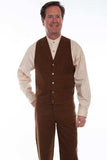 Scully Leather 95% Cotton 5% Spandex Brown Stretch Canvas Weave Vest - Scully Leather - Flyclothing LLC