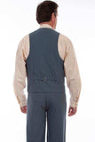 Scully Leather 100% Cotton Blue Herringbone Vest - Scully Leather - Flyclothing LLC
