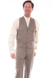 Scully Leather 100% Cotton Brown Herringbone Vest - Scully Leather - Flyclothing LLC