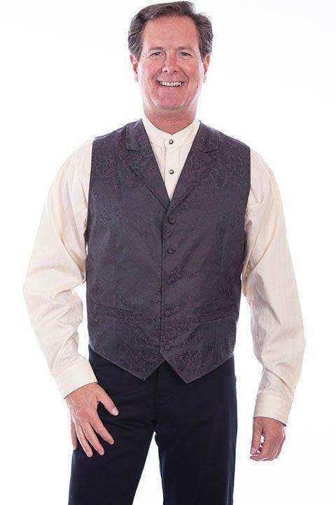 Scully Jaquard Vest Chocolate - Scully Leather - Flyclothing LLC