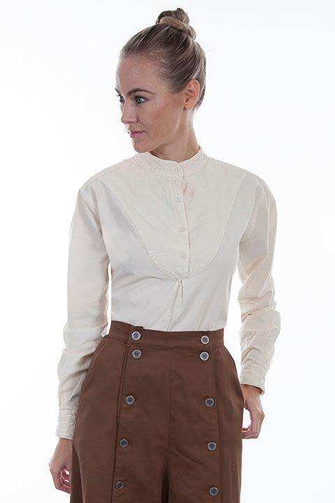 Scully IVORY EMBROIDERED COTTON BLOUSE - Scully Leather - Flyclothing LLC