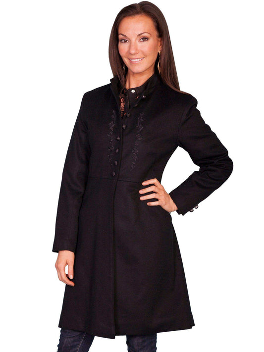 Scully BLACK LADIES EMBROIDERED FROCK COAT - Scully Leather - Flyclothing LLC