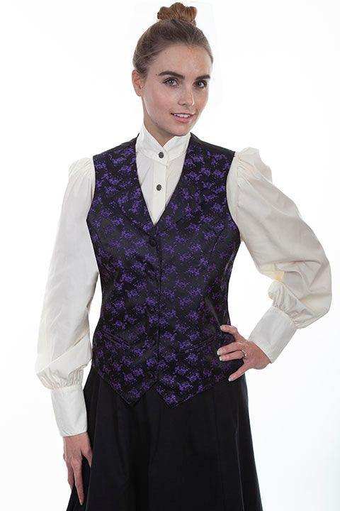 Scully PURPLE LADIES FLORAL VEST - Scully Leather - Flyclothing LLC