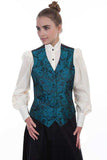 Scully TEAL LADIES PAISLEY VEST - Scully Leather - Flyclothing LLC