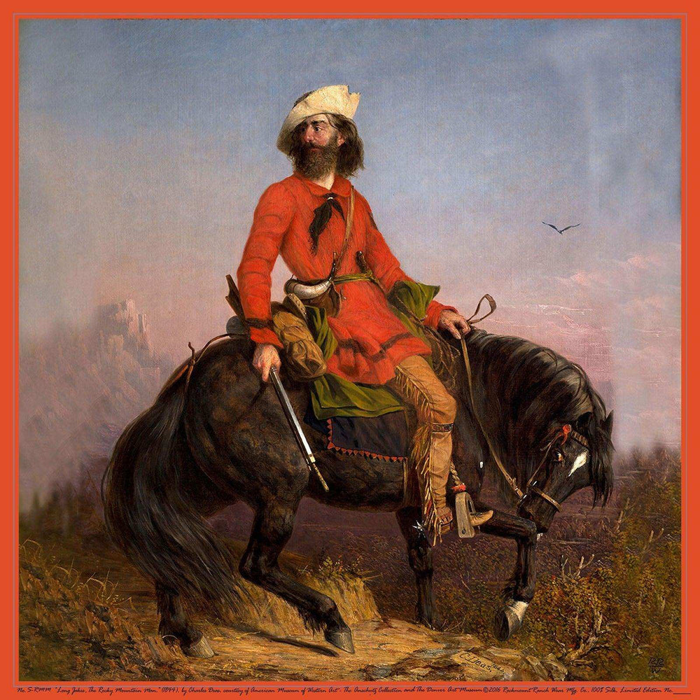 Limited-Edition Rocky Mountain Man Silk Scarf by Charles Deas - Rockmount Clothing - Flyclothing LLC