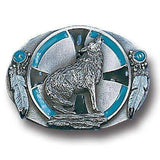 Southwest Wolf Enameled Belt Buckle - Siskiyou Buckle - Flyclothing LLC