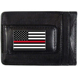 Thin Red Line Firefighter Flag Leather Cash and Cardholder - Siskiyou Buckle - Flyclothing LLC