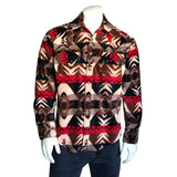 Rockmount Clothing Mens Native Pattern Fleece Western Shirt In Black Red - Rockmount Clothing - Flyclothing LLC