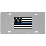 Thin Blue Line Police Flag License Plate Wall Plaque - Siskiyou Buckle - Flyclothing LLC