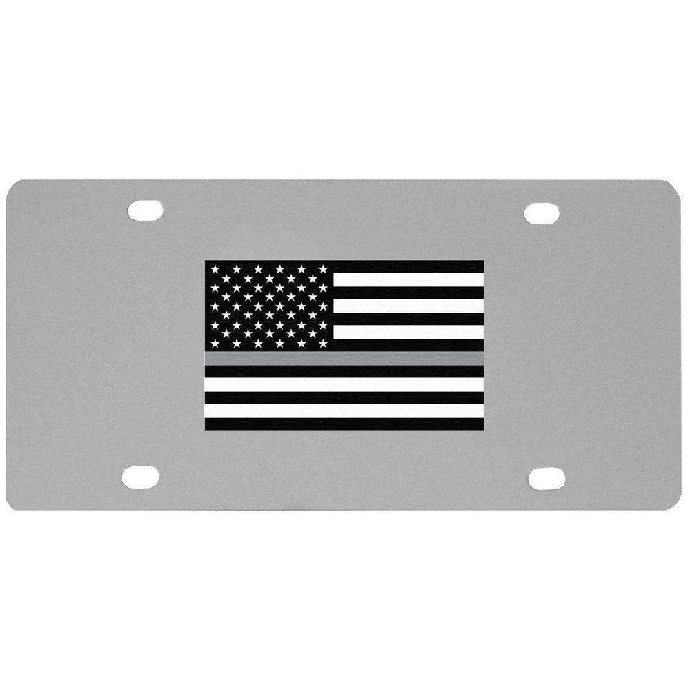 Thin Gray Line Veterans Flag License Plate Wall Plaque - Siskiyou Buckle - Flyclothing LLC