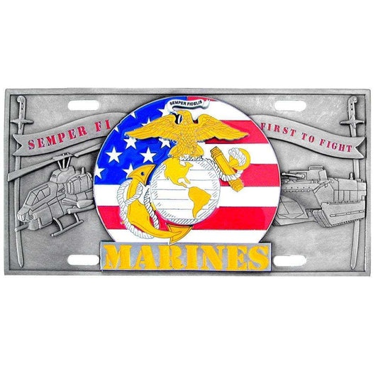Marines - 3D License Plate - Siskiyou Buckle - Flyclothing LLC
