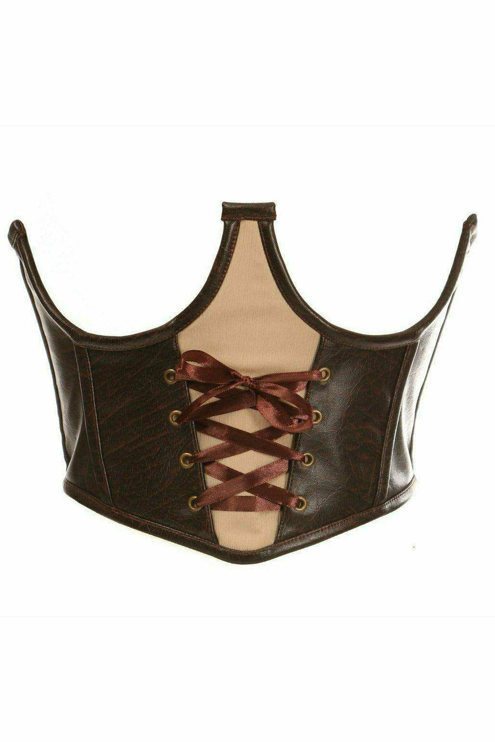 Daisy Corsets Top Drawer Faux Leather Steel Boned Lace-Up Open Cup Waist Cincher - Daisy Corsets - Flyclothing LLC