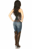 Daisy Corsets Top Drawer Steel Boned Distressed Faux Leather Underbust Corset Top - Daisy Corsets - Flyclothing LLC