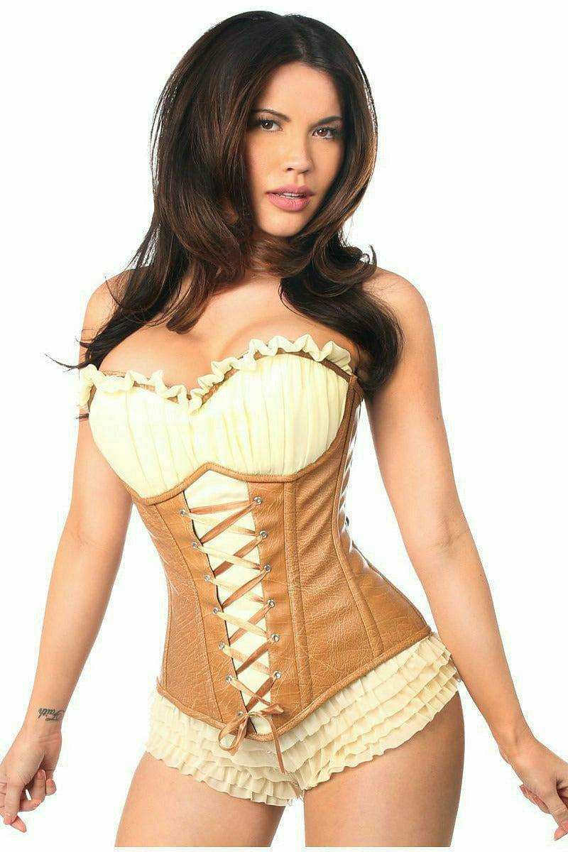 Daisy Corsets Top Drawer Faux Leather Steel Boned Ren Faire Corset - Daisy Corsets - Flyclothing LLC