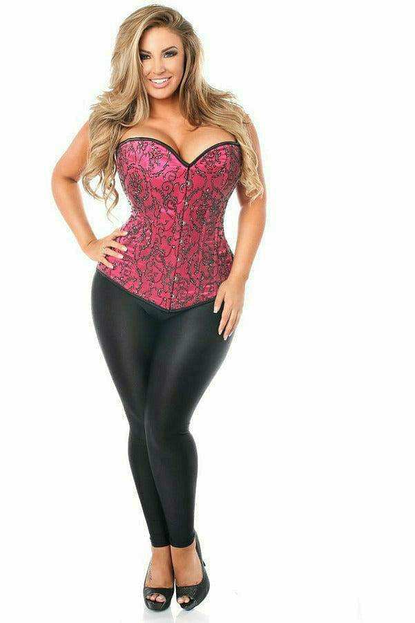 Daisy Corsets Top Drawer Elegant Fuchsia Embroidered Steel Boned Corset - Daisy Corsets - Flyclothing LLC