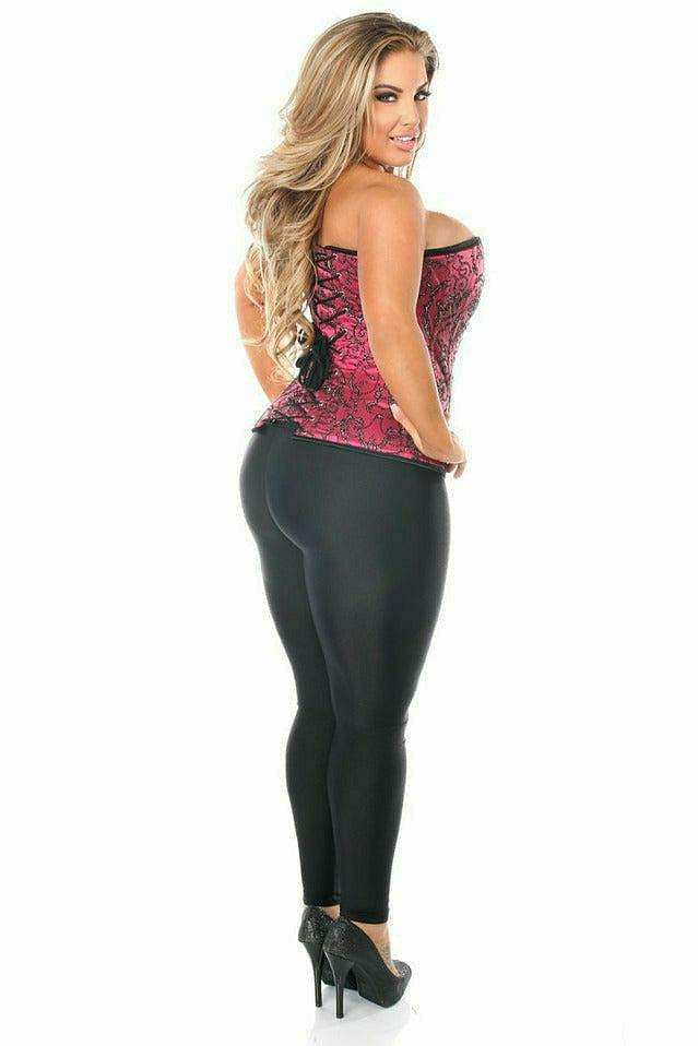 Daisy Corsets Top Drawer Elegant Fuchsia Embroidered Steel Boned Corset - Daisy Corsets - Flyclothing LLC