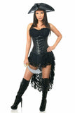 Daisy Corsets Top Drawer 4 PC Black Pirate Captain Costume - Daisy Corsets - Flyclothing LLC