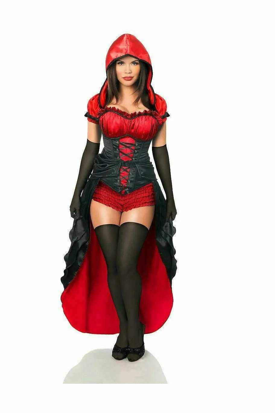 Top Drawer 5 PC Red Hot Riding Hood Corset Costume - Daisy Corsets - Flyclothing LLC