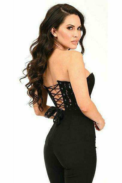 Daisy Corsets Top Drawer Black Underwire Sheer Lace Steel Boned Corset - Daisy Corsets - Flyclothing LLC