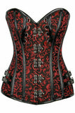 Daisy Corsets Top Drawer Brocade & Faux Leather Steel Boned Corset - Daisy Corsets - Flyclothing LLC