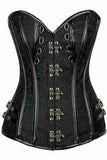 Daisy Corsets Top Drawer Brocade & Faux Leather Steel Boned Corset - Daisy Corsets - Flyclothing LLC