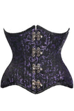 Daisy Corsets Top Drawer Black/Purple Brocade Double Steel Boned Under Bust Corset - Daisy Corsets - Flyclothing LLC