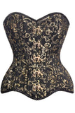 Daisy Corsets Top Drawer CURVY Black/Gold Brocade Double Steel Boned Overbust Corset - Daisy Corsets - Flyclothing LLC