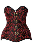 Daisy Corsets Top Drawer CURVY Black/Red Brocade Double Steel Boned Overbust Corset - Daisy Corsets - Flyclothing LLC