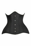 Daisy Corsets Top Drawer CURVY Black Cotton Double Steel Boned Underbust Waist Cincher Corset - Daisy Corsets - Flyclothing LLC