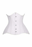 Daisy Corsets Top Drawer CURVY White Cotton Double Steel Boned Underbust Waist Cincher Corset - Daisy Corsets - Flyclothing LLC