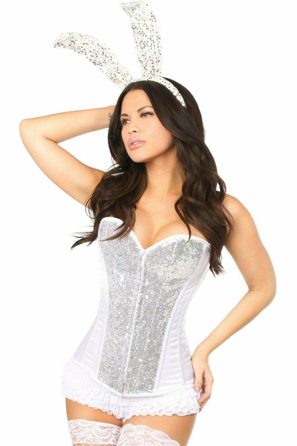 Daisy Corsets Top Drawer 4 PC White Bunny Corset Costume - Daisy Corsets - Flyclothing LLC