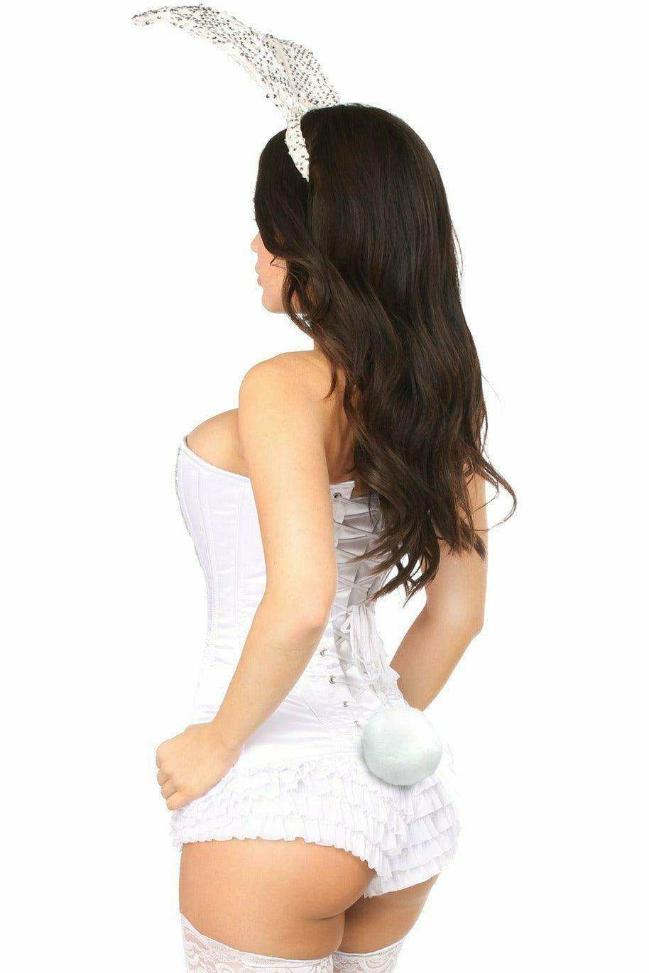 Daisy Corsets Top Drawer 4 PC White Bunny Corset Costume - Daisy Corsets - Flyclothing LLC