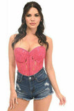 Daisy Corsets Top Drawer Fuchsia Underwire Sheer Lace Steel Boned Corset - Daisy Corsets - Flyclothing LLC