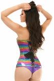 Daisy Corsets Top Drawer Rainbow Glitter Steel Boned Corset - Daisy Corsets - Flyclothing LLC