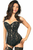 Daisy Corsets Top Drawer Black Lace Steel Boned Corset w/Rhinestones - Daisy Corsets - Flyclothing LLC