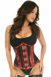 Daisy Corsets Top Drawer Red Metallic PVC & Fishnet Steel Boned Under Bust Corset - Daisy Corsets - Flyclothing LLC