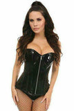 Daisy Corsets Top Drawer Black Patent PVC Steel Boned Over Bust Corset - Daisy Corsets - Flyclothing LLC