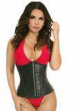 Daisy Corsets Top Drawer Black Faux Leather Steel Boned Underbust Corset - Daisy Corsets - Flyclothing LLC