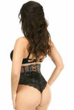 Daisy Corsets Top Drawer Fishnet & Faux Leather Steel Boned Mini Cincher w/Clasps - Daisy Corsets - Flyclothing LLC